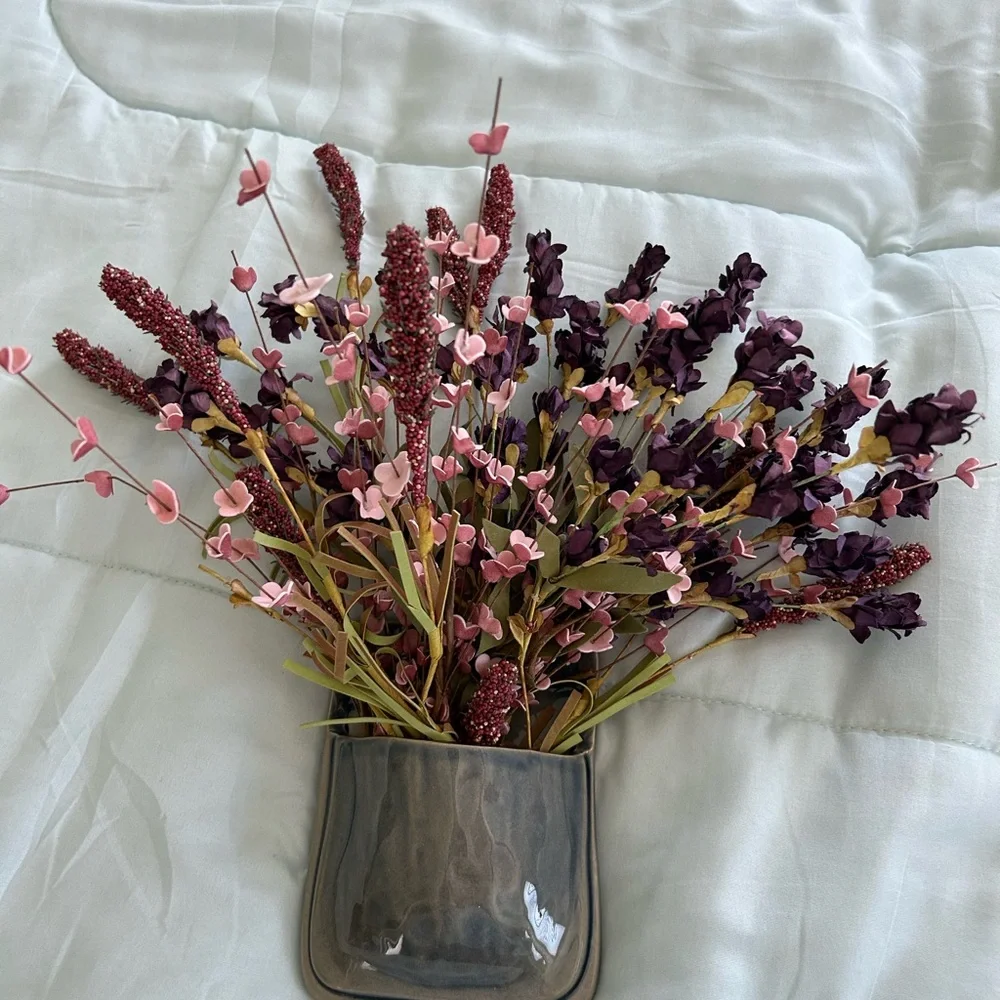 Elegant Floral Arrangement in Gray Vase